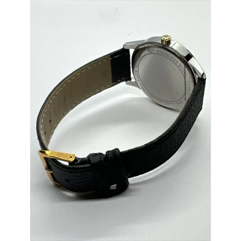 Michael Kors Hartman MK3521 Women's Black Leather Analog Dial Wrist Watch JNA749